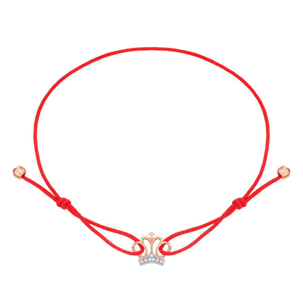 12345 Браслет з текстилю «Корона» з золотою вставкою. Артикул 7148-1/01/1/42 12345 грн4,755 12345