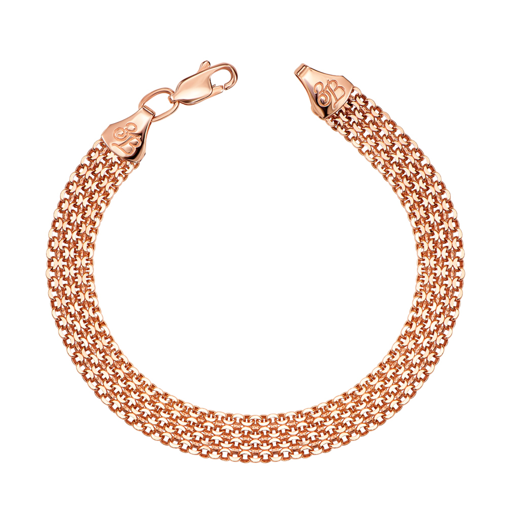 Золотой широкий брслет. Артикул 77059/2.4алм