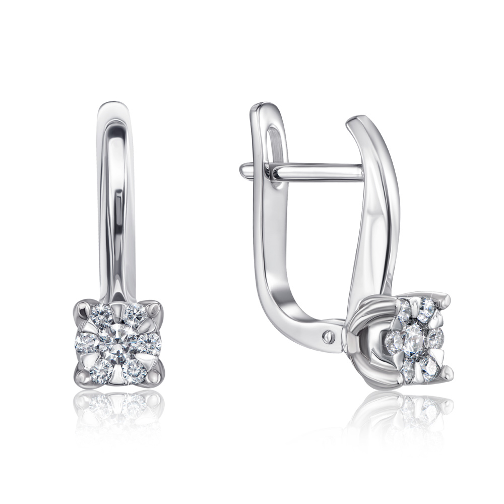 Золотые серьги с бриллиантами. Артикул 807017/02/1/8578