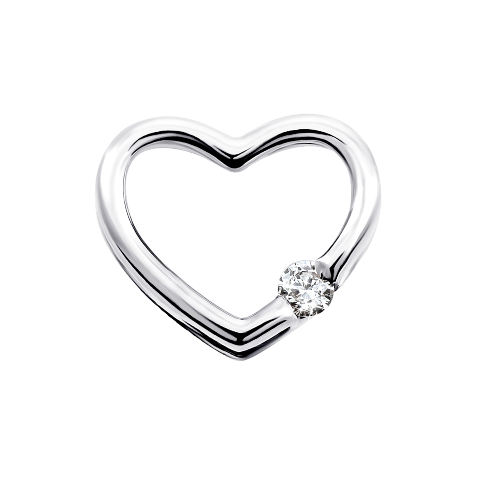 Золотая подвеска Сердце с бриллиантом. Артикул UG5880401-Кбел