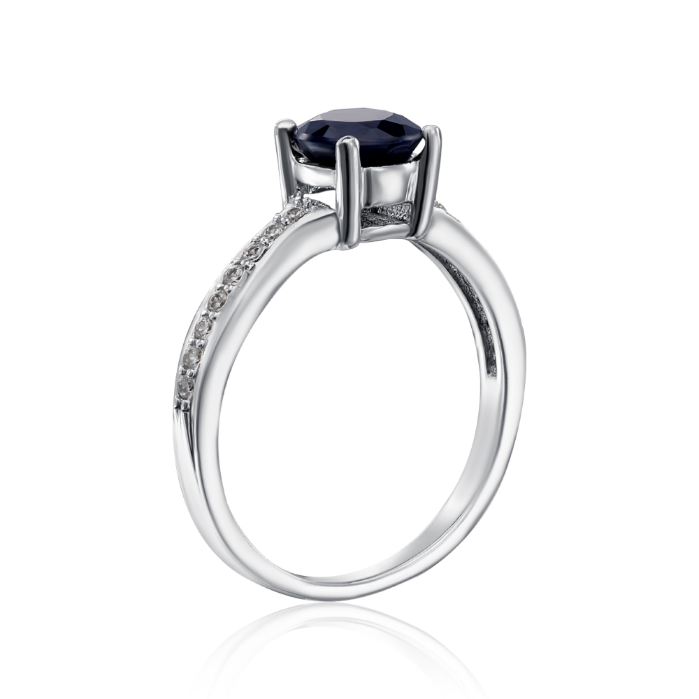 12345 Срібна каблучка з сапфіром і фіанітами. Артикул Тд0033-R/12/8376 12345 грн2,036 12345