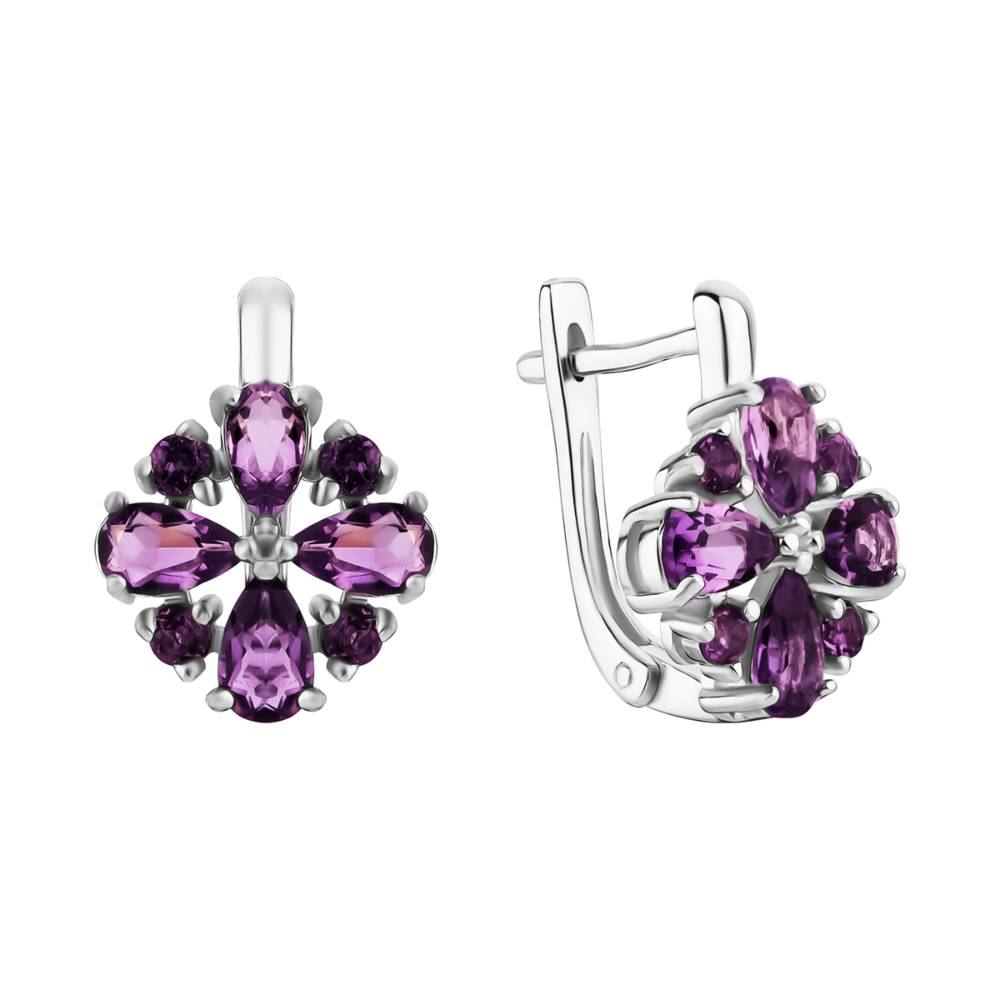 12345 Срібні сережки з аметистом. Артикул UG5SZDE15519 12345 грн2,305 12345