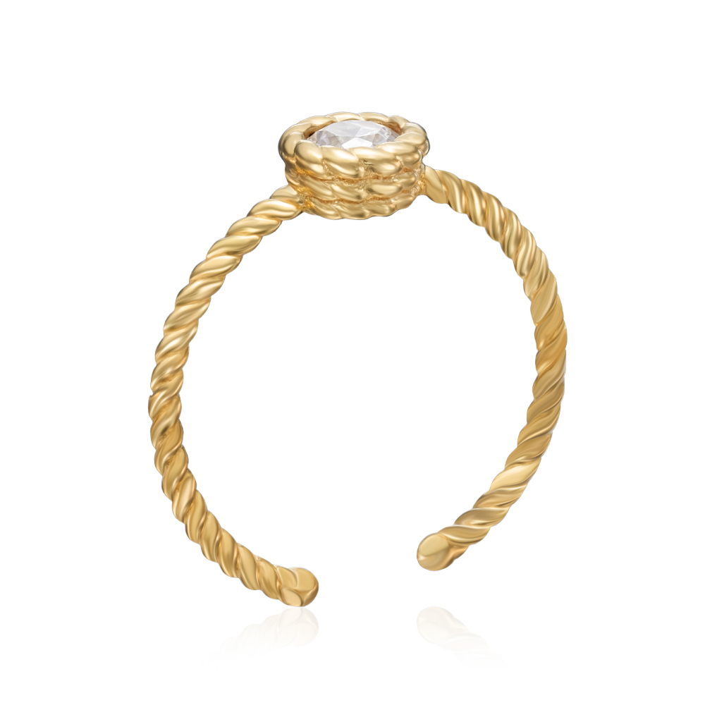 12345 Срібна позолочена каблучка з фіанітом. Артикул ANT  0533 G-R/20/1 12345 грн947 12345