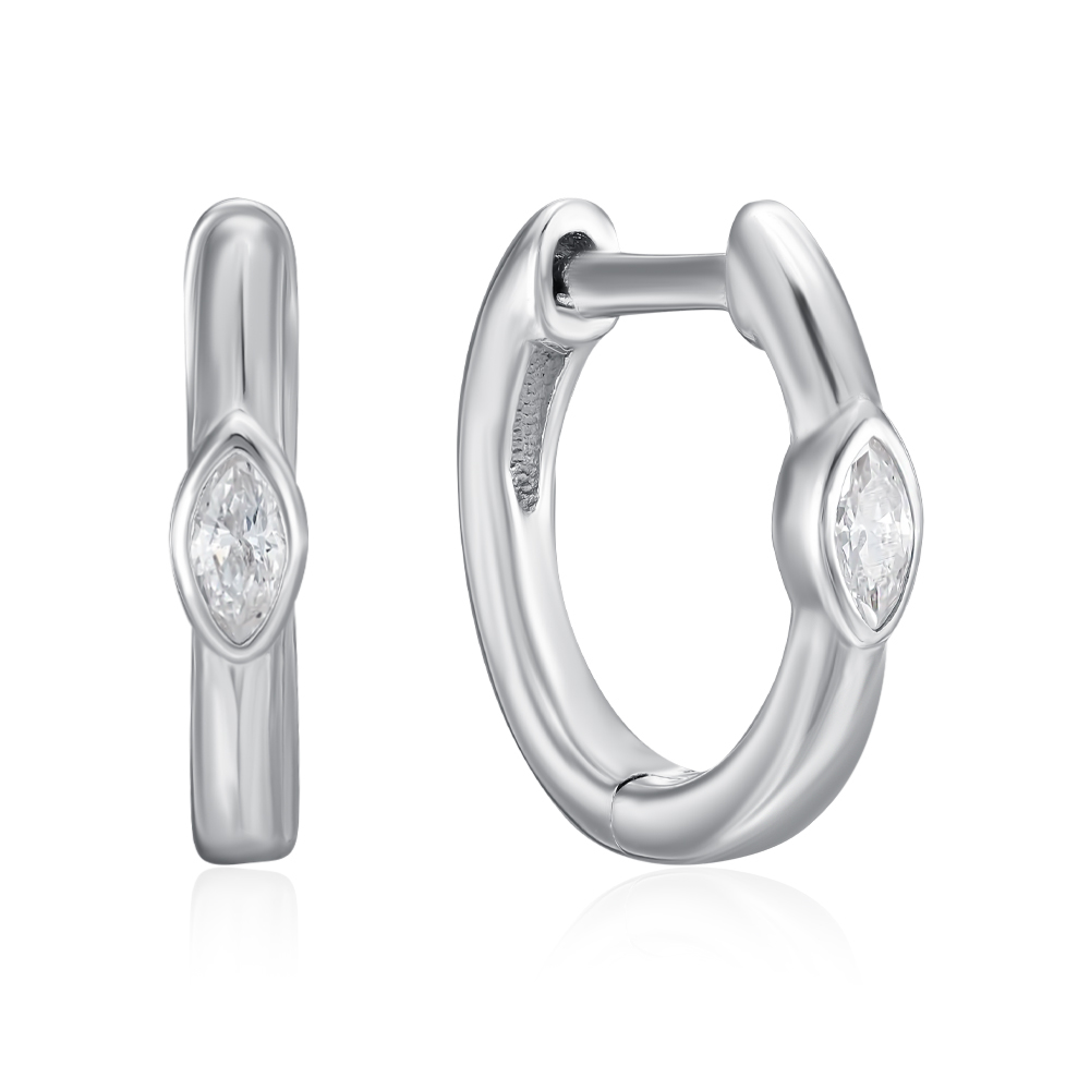 12345 Срібні сережки-конго з фіанітом. Артикул B01061-E/12/1 12345 грн907 12345