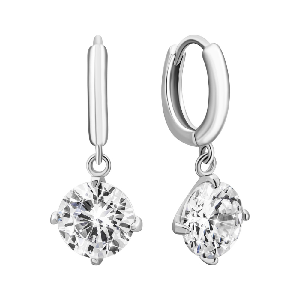 12345 Срібні сережки-конго з фіанітами. Артикул UG5B01189B01189_Укр 12345 грн1,815 12345