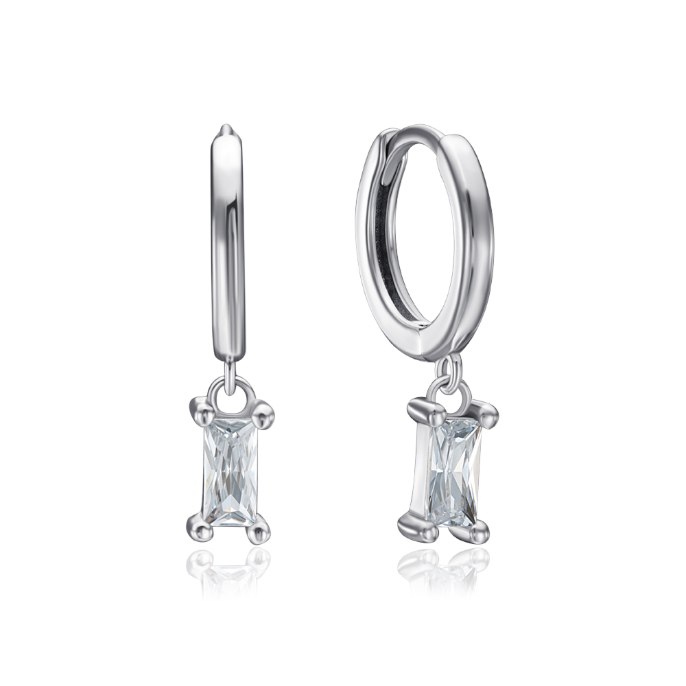 12345 Срібні сережки з фіанітом. Артикул B05062-E/12/1 12345 грн1,376 12345