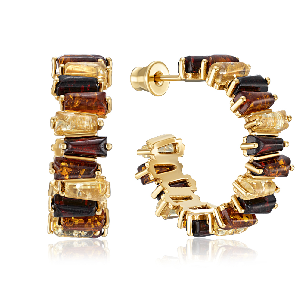 12345 Срібні пусети з бурштином. Артикул E897M-R-E/20/2787 12345 грн6,726 12345