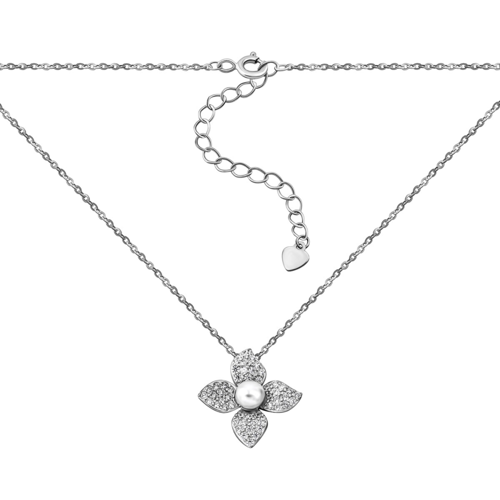 12345 Cрібне кольє з перлами і фіанітами. Артикул UG5EN02506 12345 грн1,743 12345