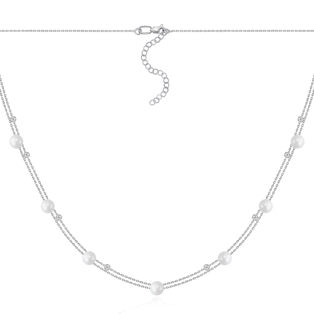 Золотое колье с жемчугом. Артикул F-K-4040-K/02/21050