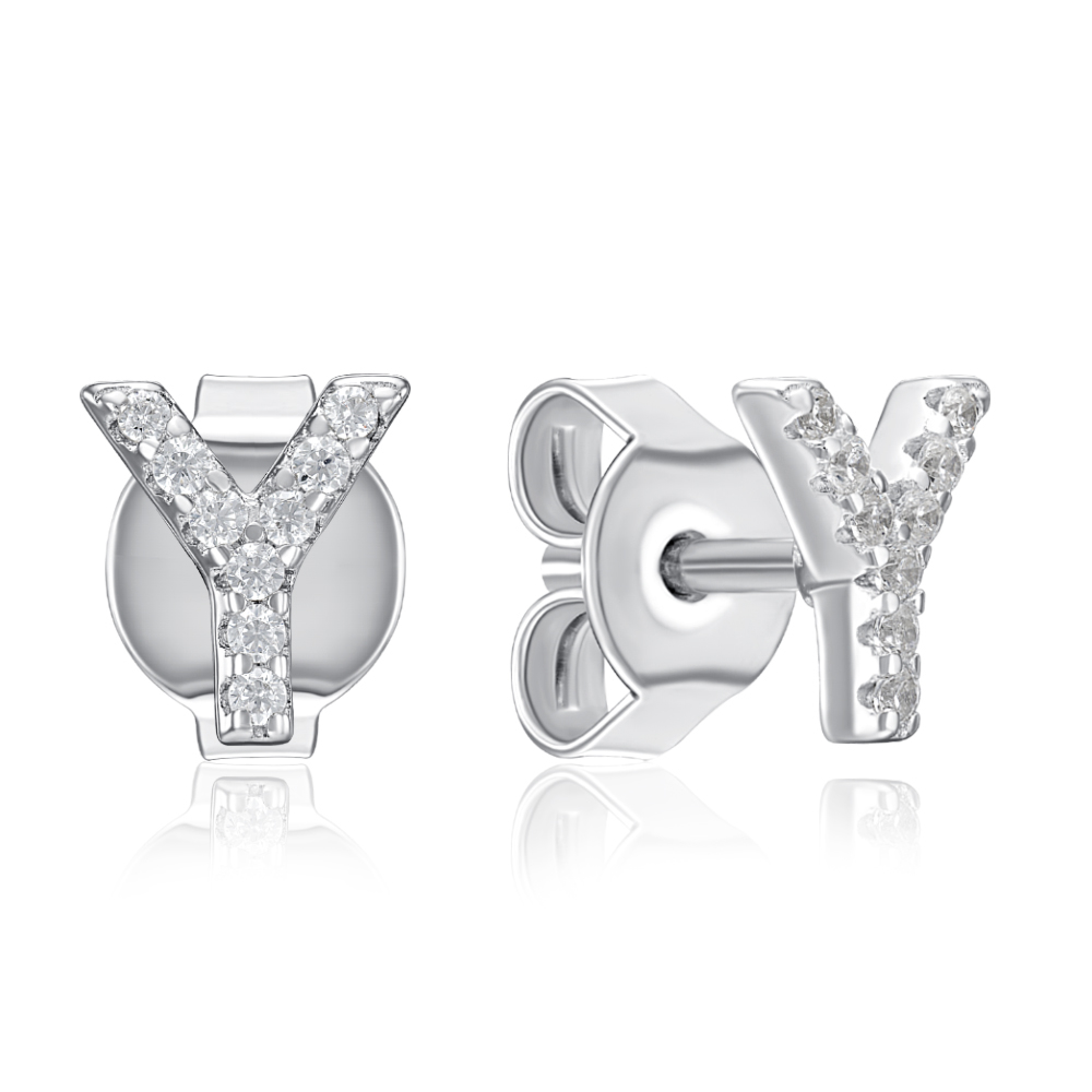 12345 Срібні пусети з фіанітами. Артикул OE04146A-E/12/1 12345 грн779 12345