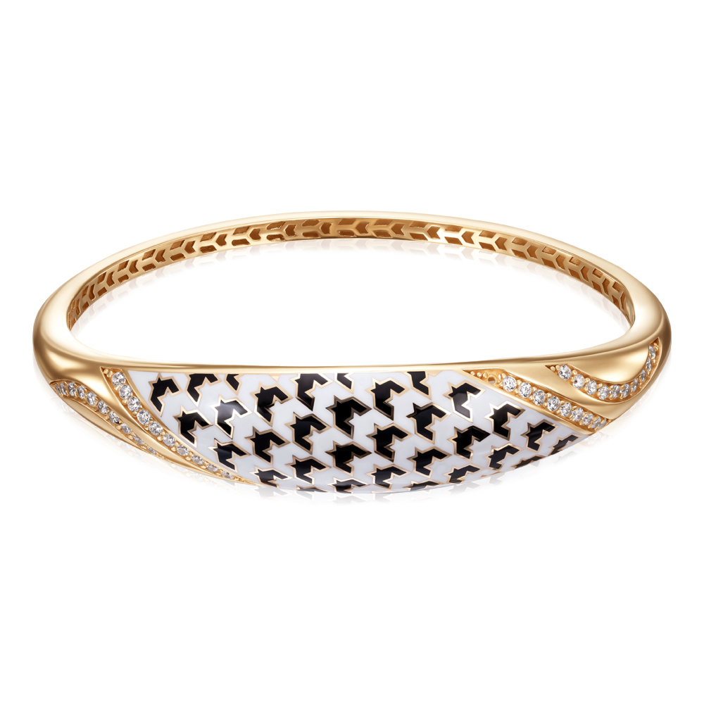 12345 Золотий браслет з емаллю та фіанітами. Артикул P-K-3011-B/03/2315 12345 грн60,490 12345