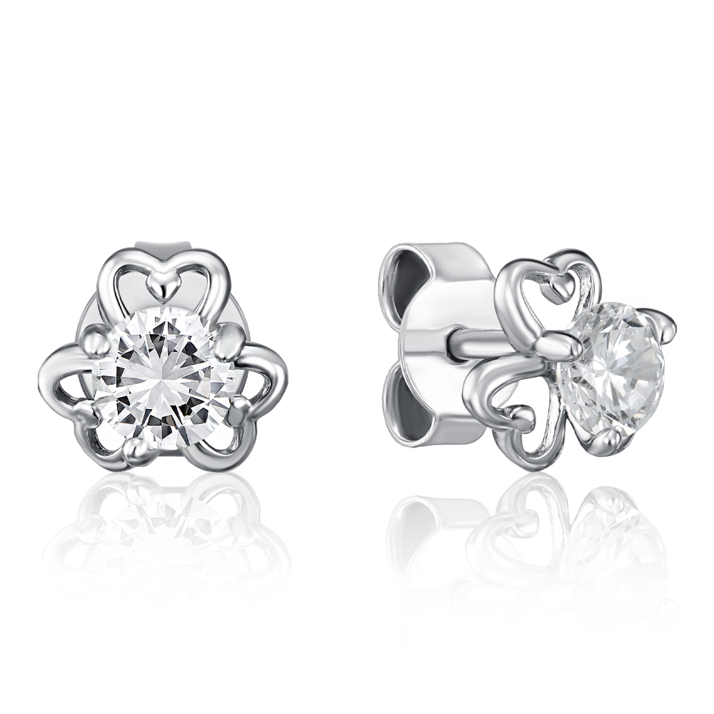 12345 Срібні пусети з фіанітом. Артикул SE00769-E/12/1 12345 грн916 12345