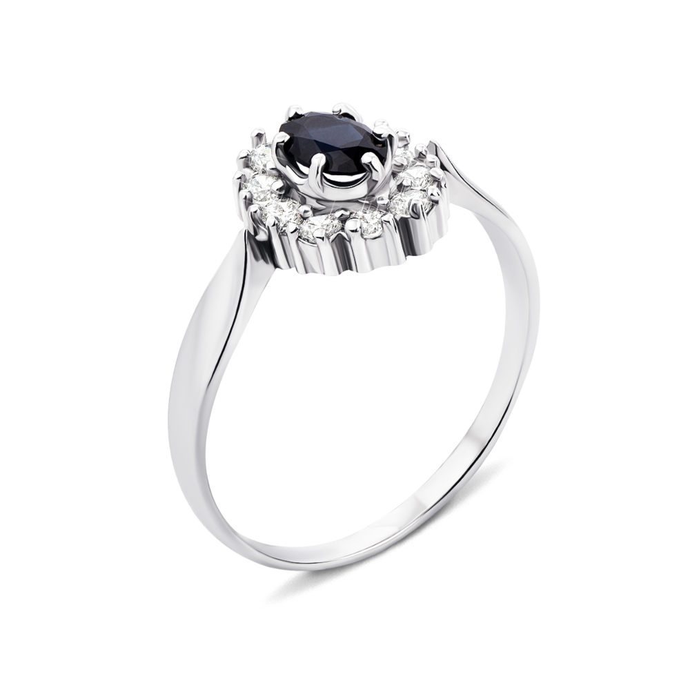 12345 Срібна каблучка з гідротермальним сапфіром і фіанітами (1598/9p) 12345 грн2,036 12345