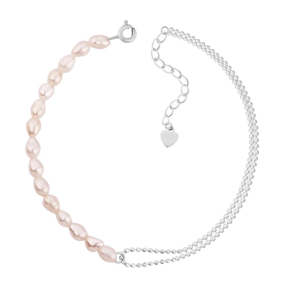 Серебряный браслет с жемчугом.Артикул UG5SZDB08782