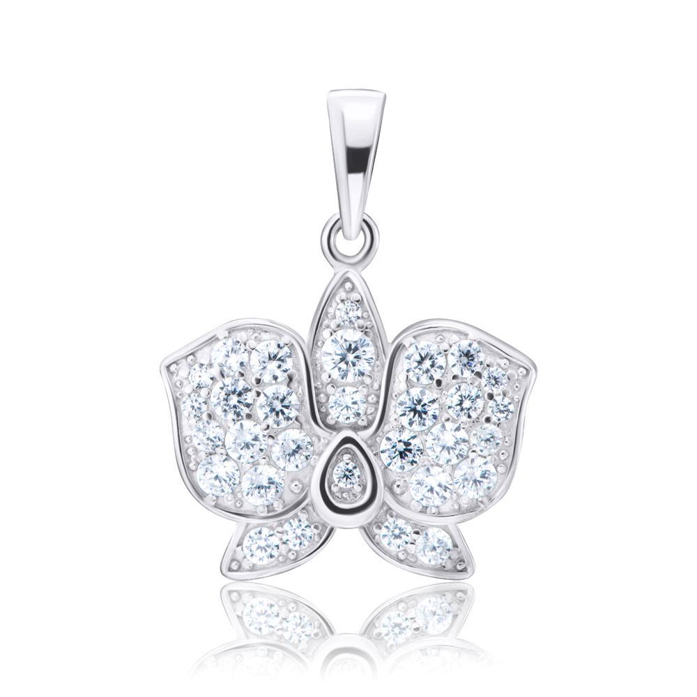 12345 Срібна підвіска «Орхідея» з фіанітами. Артикул 35336/12/1/40 12345 грн1,667 12345