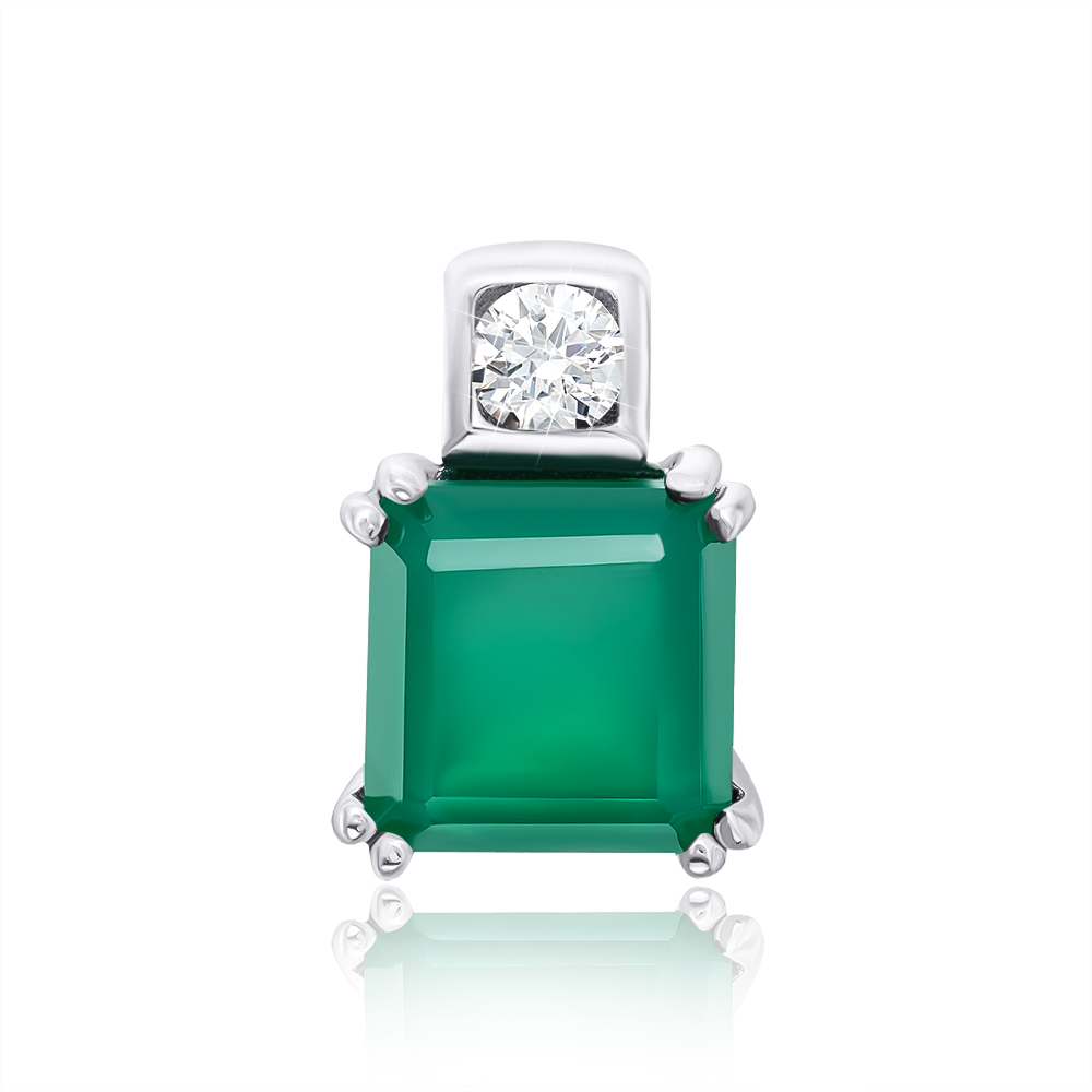 12345 Срібна підвіска з агатом. Артикул GREP3283-P/12/6411 12345 грн1,386 12345