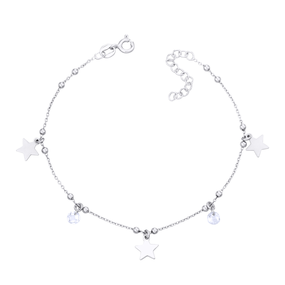 Серебряный браслет с фианитами. Артикул AA318_BR-B/12/1