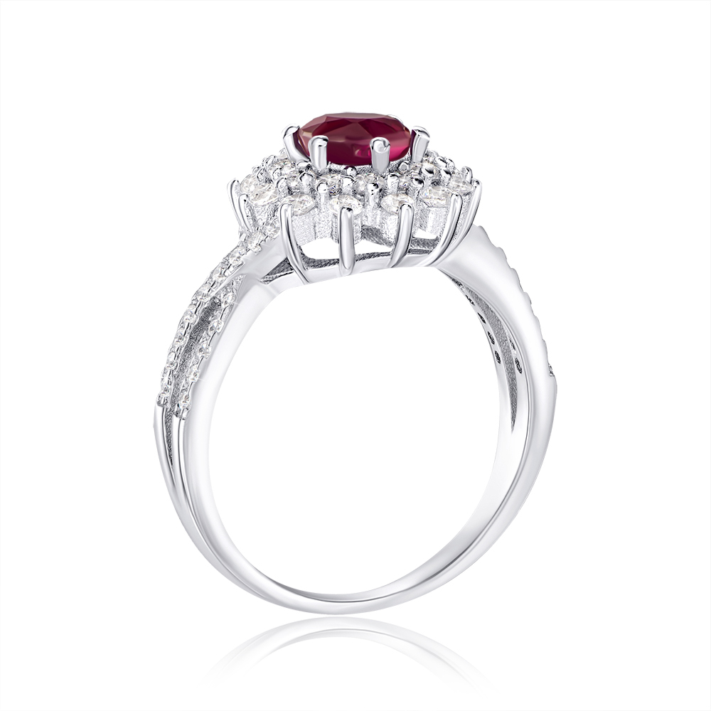 Серебряное кольцо с рубином. Артикул NA687-R/12/8820