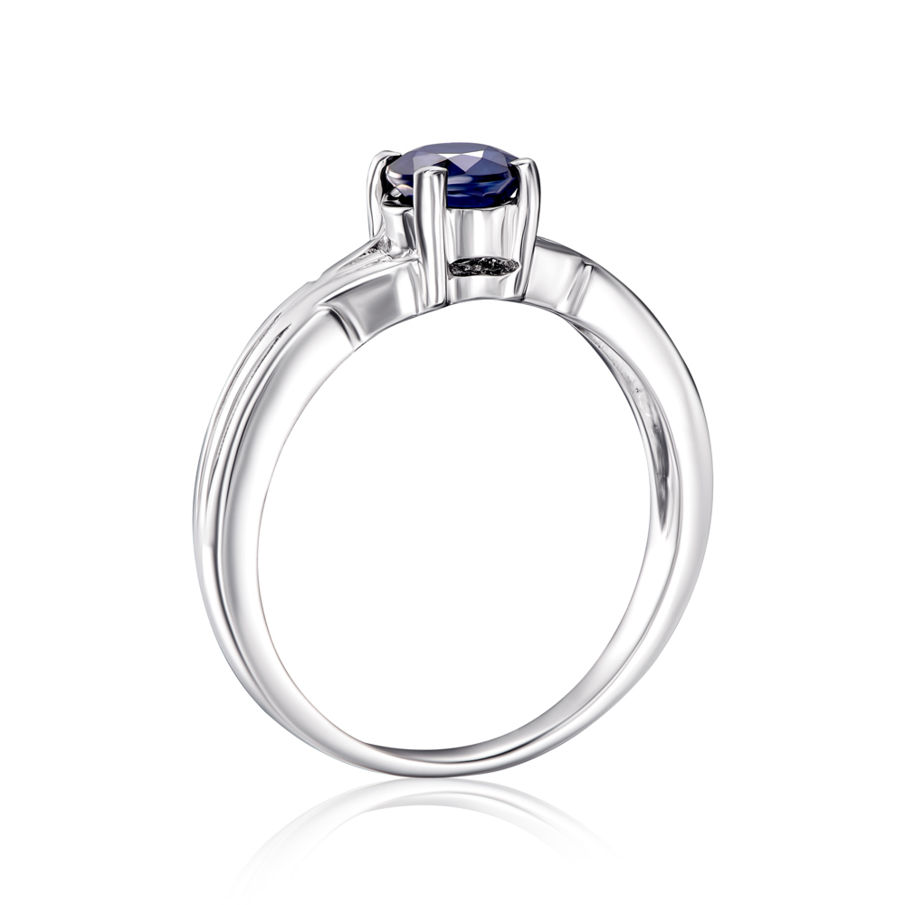 Серебряное кольцо с сапфиром. Артикул GRE0864-R/12/8208