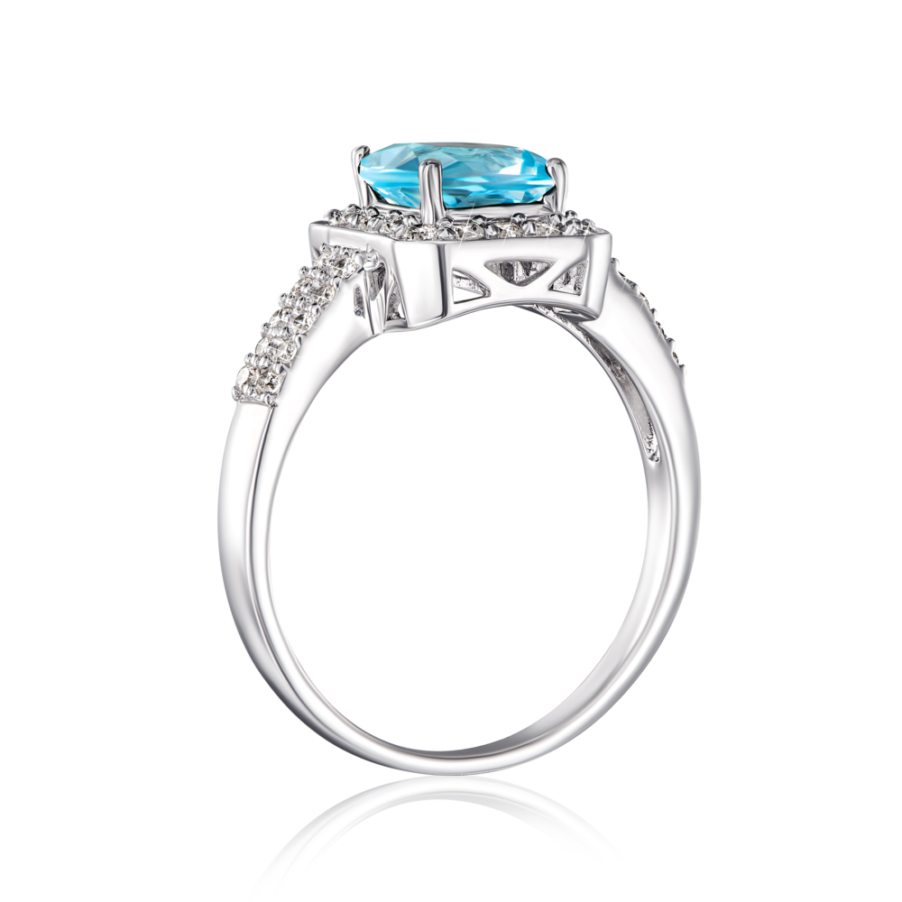 12345 Срібна каблучка з топазом sky. Артикул GRE1690-R/12/7160 12345 грн3,642 12345