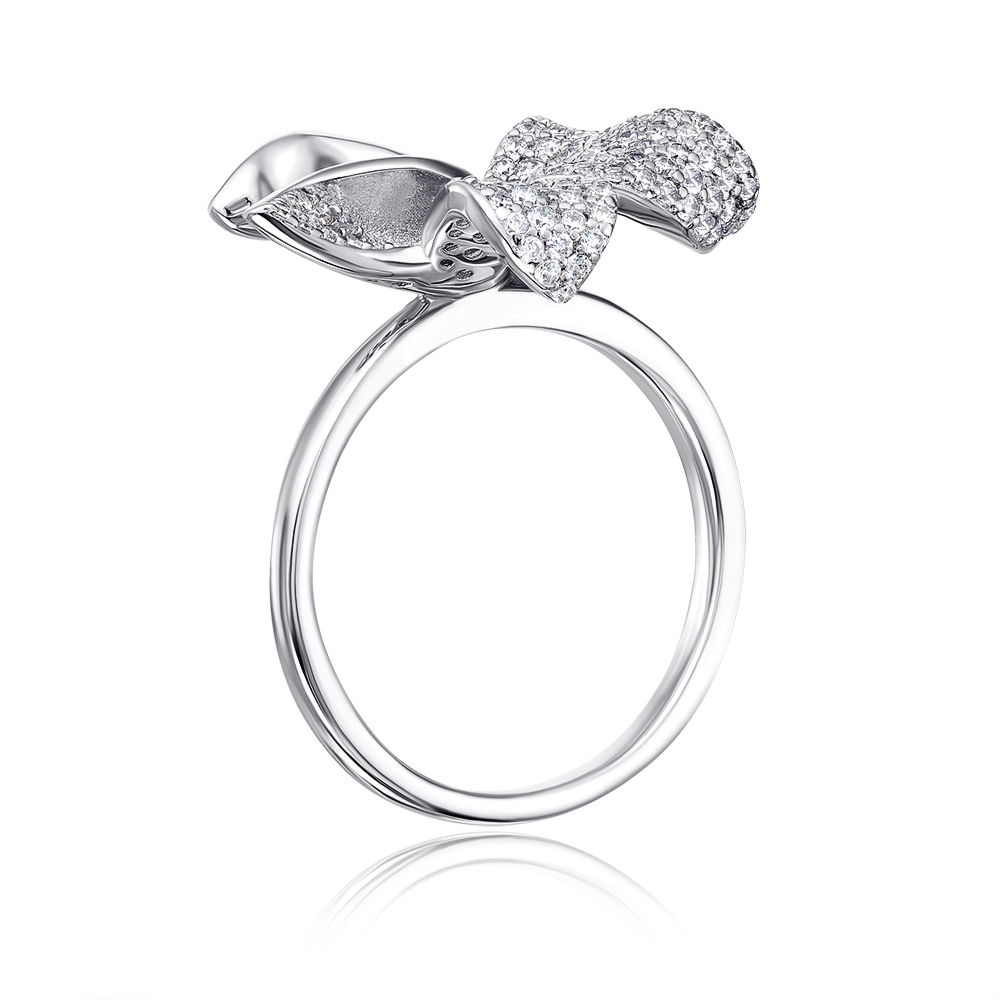 12345 Срібна каблучка «Квітка» з фіанітами. Артикул ML14010A-R/12/1 12345 грн3,275 12345