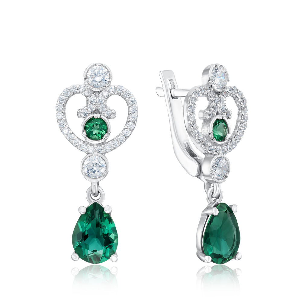 12345 Срібні сережки-підвіски з кварцом. Артикул 2940/9р-QGR 12345 грн3,206 12345