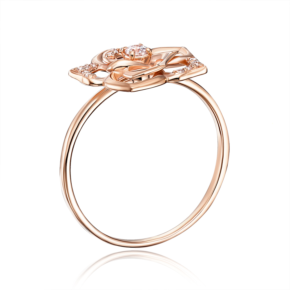 12345 Золота каблучка «Квітка» з фіанітами. Артикул 13463/01/0/1870 12345 грн8,720 12345