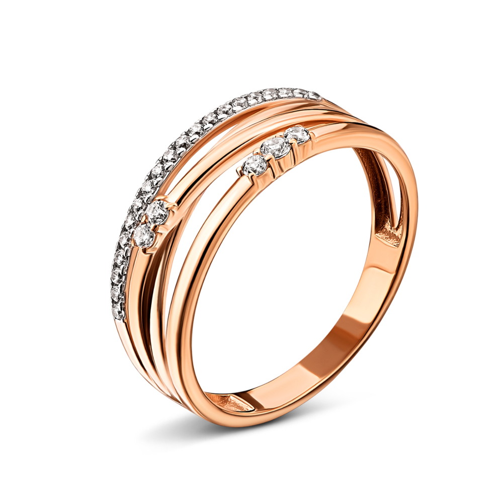 12345 Золота каблучка з фіанітами.Артикул UG5140901 12345 грн8,356 12345