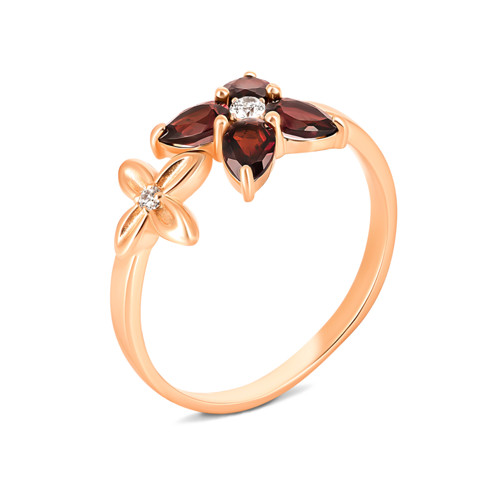 12345 Золота каблучка з гранатом і фіанітами . Артикул UG5к660пр 12345 грн5,506 12345