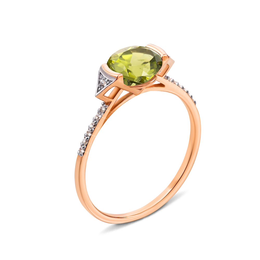 12345 Золота каблучка з хризолітом і фіанітами (530198/01/1/5475) 12345 грн5,074 12345