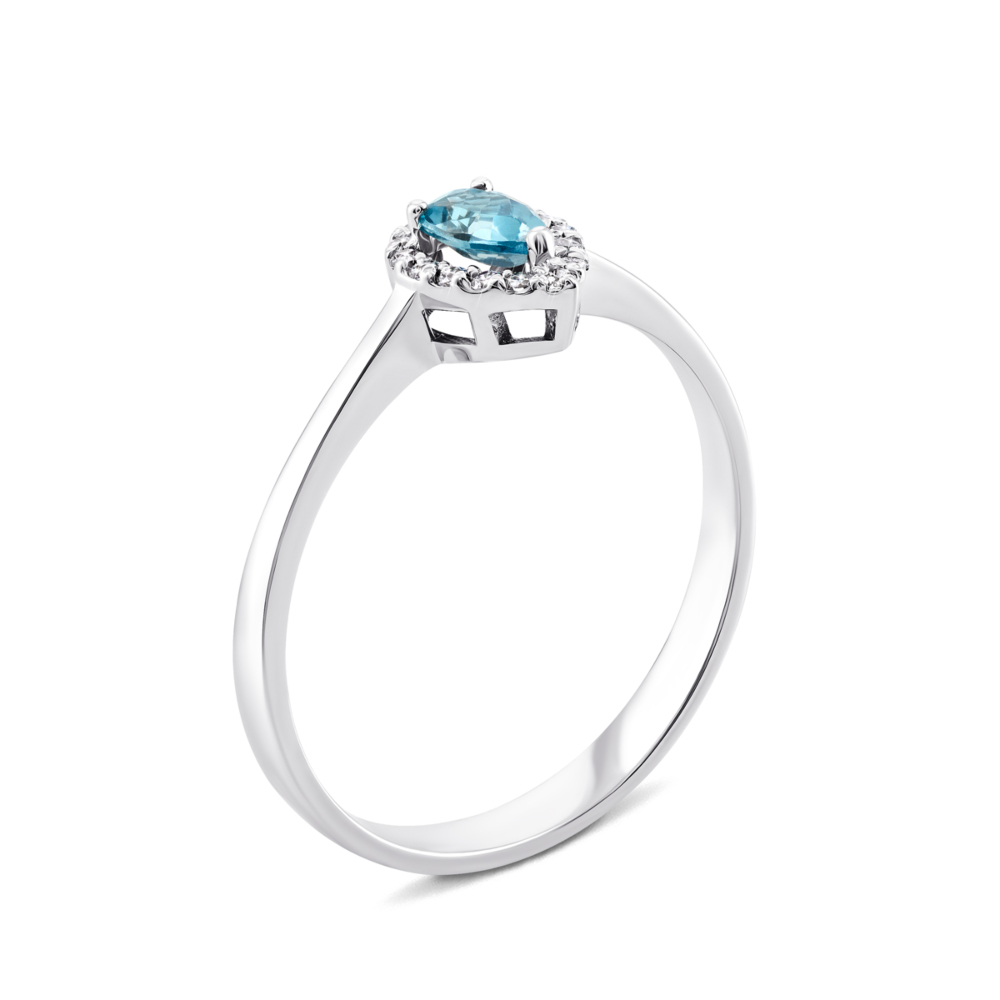 Золотое кольцо с топазом и фианитами. Артикул UG5КД4031/1топ