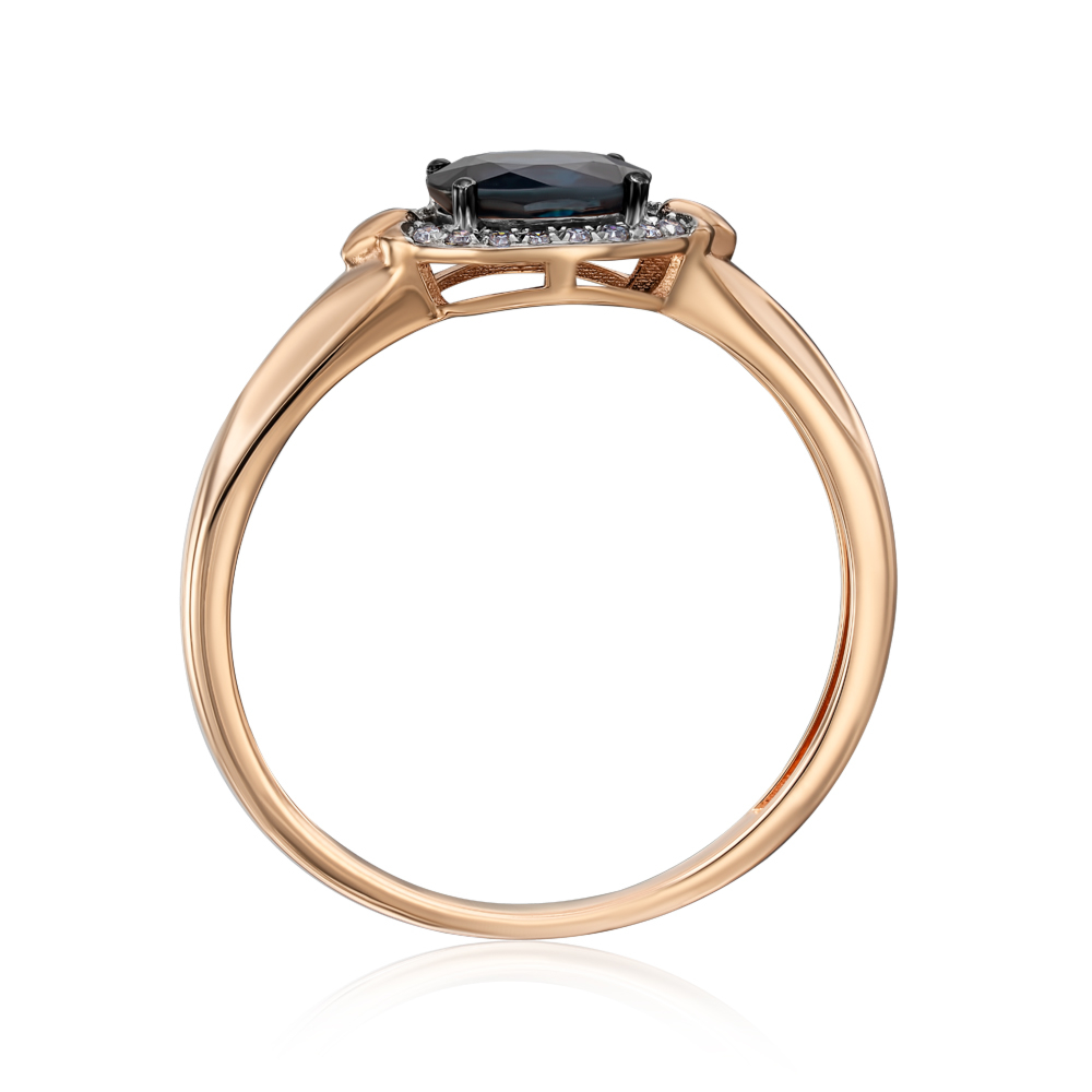 12345 Золота каблучка з діамантами і сапфіром. Артикул 53618/01/1/8121 12345 грн16,093 12345