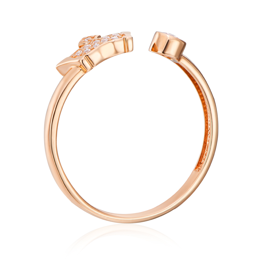 Золотое кольцо с фианитами. Артикул 13937/01/0/76