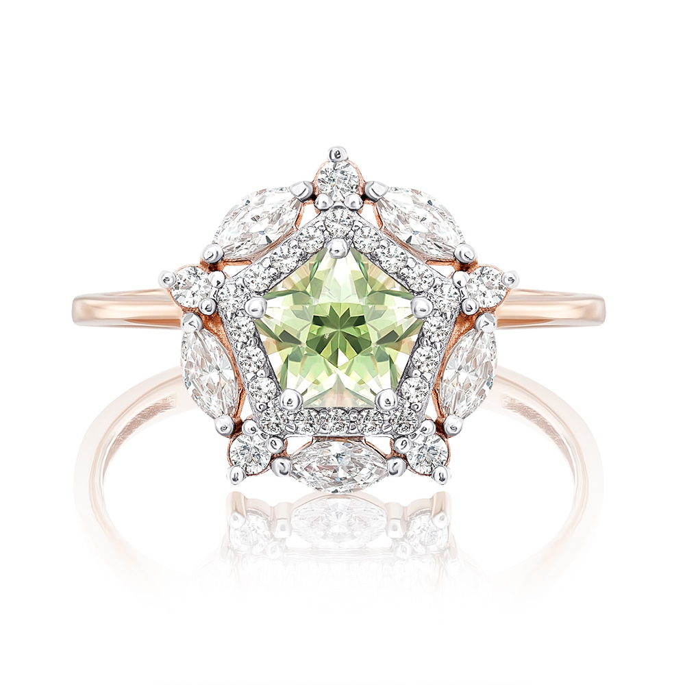 12345 Золота каблучка з фіанітами S. Артикул 13806/01/1/3138 12345 грн7,792 12345