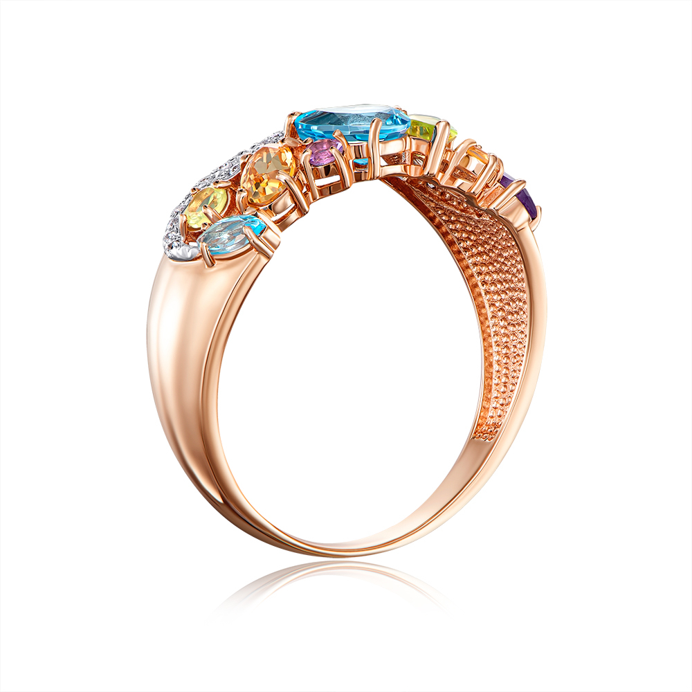 12345 Золота каблучка з міксом каменів. Артикул 530404/01/1/7346 12345 грн12,824 12345