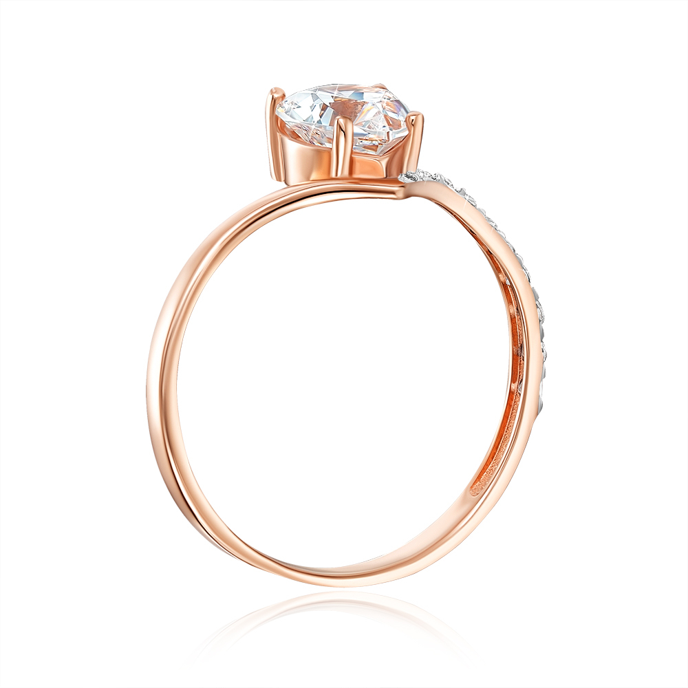 12345 Золота каблучка «Серце» з фіанітами S. Артикул 13684/01/1/2982 12345 грн4,125 12345