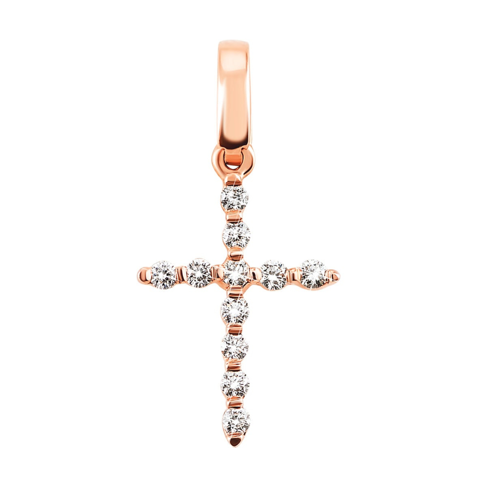 Золотой крестик с бриллиантами. Артикул UG5Крz7150