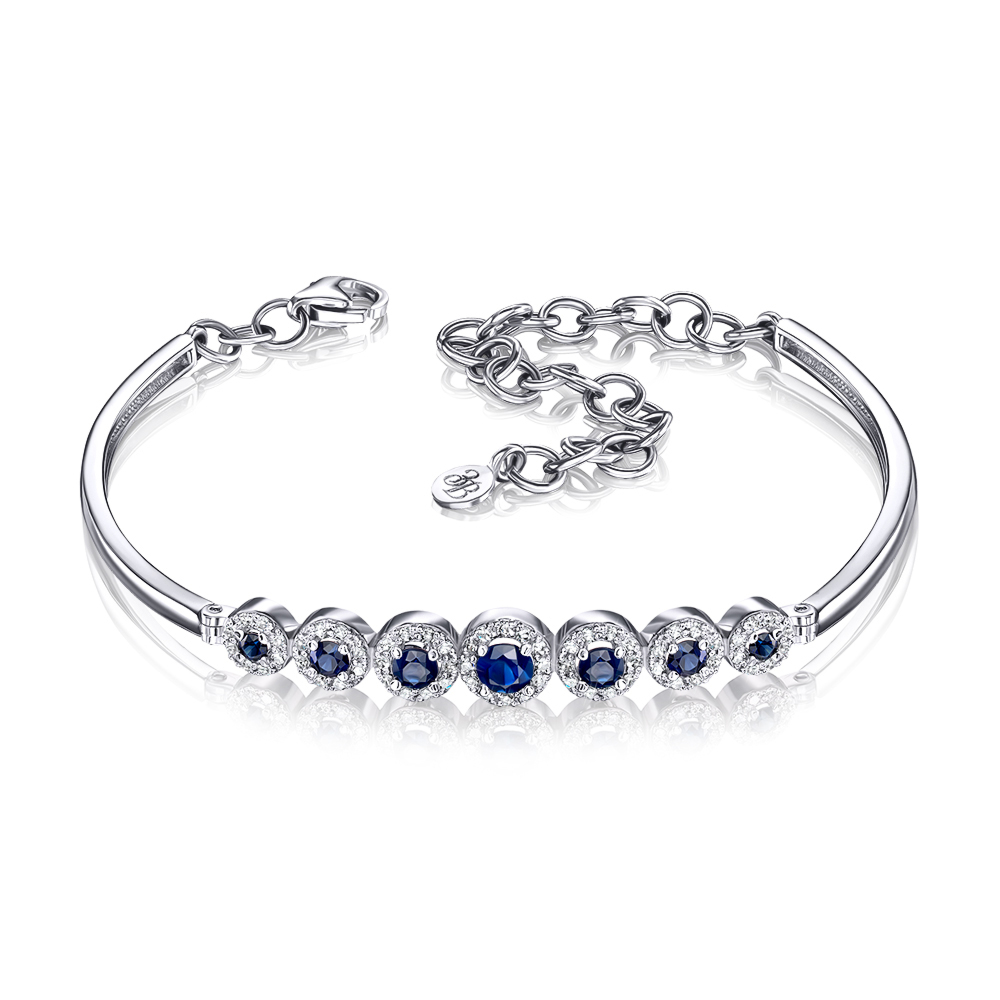 Золотой браслет с сапфирами и бриллиантами. Артикул 560014/02/1/8538