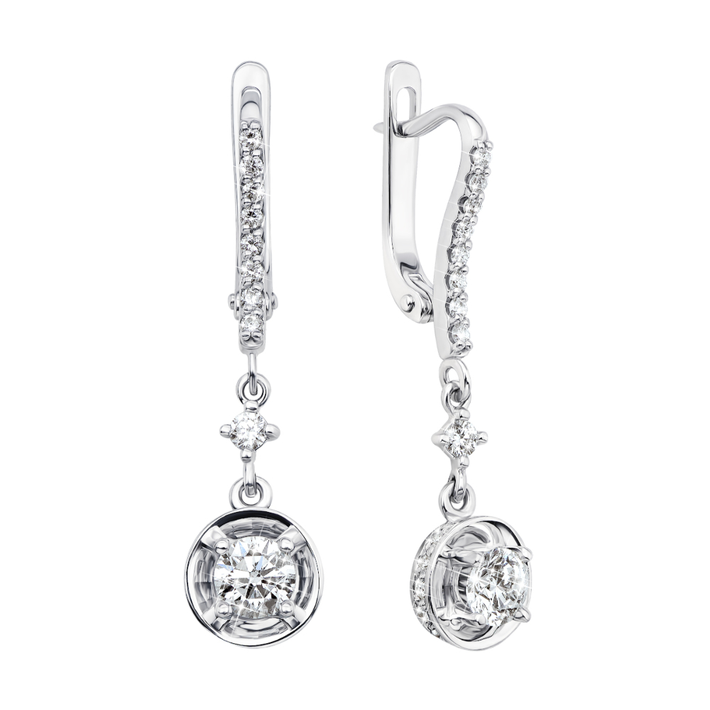 12345 Золоті сережки-підвіски з діамантами (53811/02/1/8472) 12345 грн266,181 12345