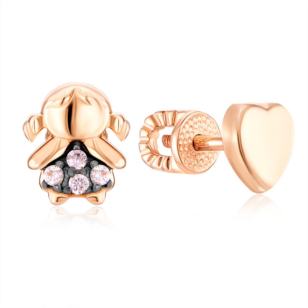 12345 Золоті сережки-пусети з фіанітами. Артикул 22566/01/1/3445 12345 грн7,091 12345