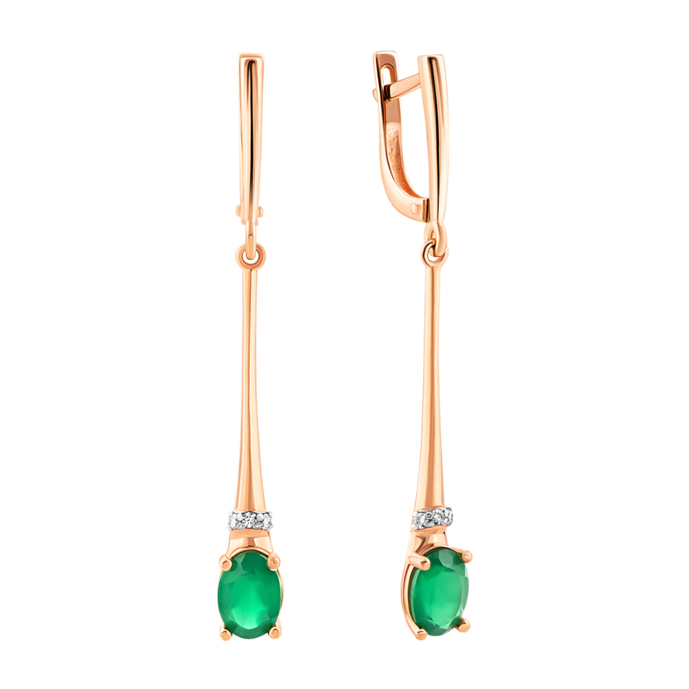 12345 Золоті сережки-підвіски з оніксом і фіанітами.Артикул UG5С4012онз 12345 грн15,488 12345