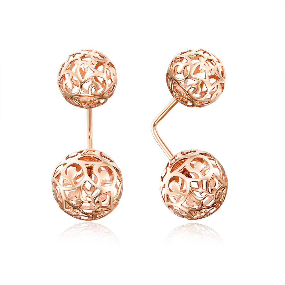 12345 Золоті сережки «Куля ажурна» без вставки. Артикул 22326/01/0 12345 грн15,101 12345