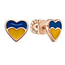 Золоті пусети «Прапор України» з емаллю. Артикул 21580/01/0/1158