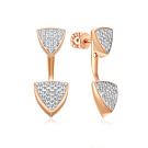 Золоті сережки-пусети з фіанітами. Артикул 23679/01/1/323