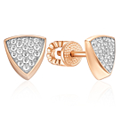 Золоті сережки-пусети з фіанітами. Артикул 23680/01/1/323