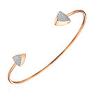 Золотий жорсткий браслет з фіанітами. Артикул 7220/01/1/323